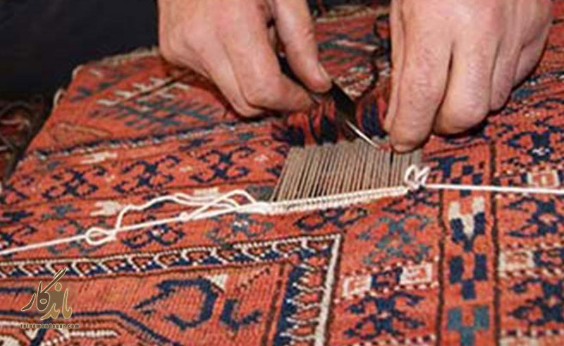 مراحل ترمیم قالی پاره شده