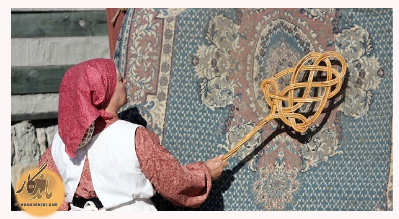خاک‌گیری سنتی فرش‌های دستبافت